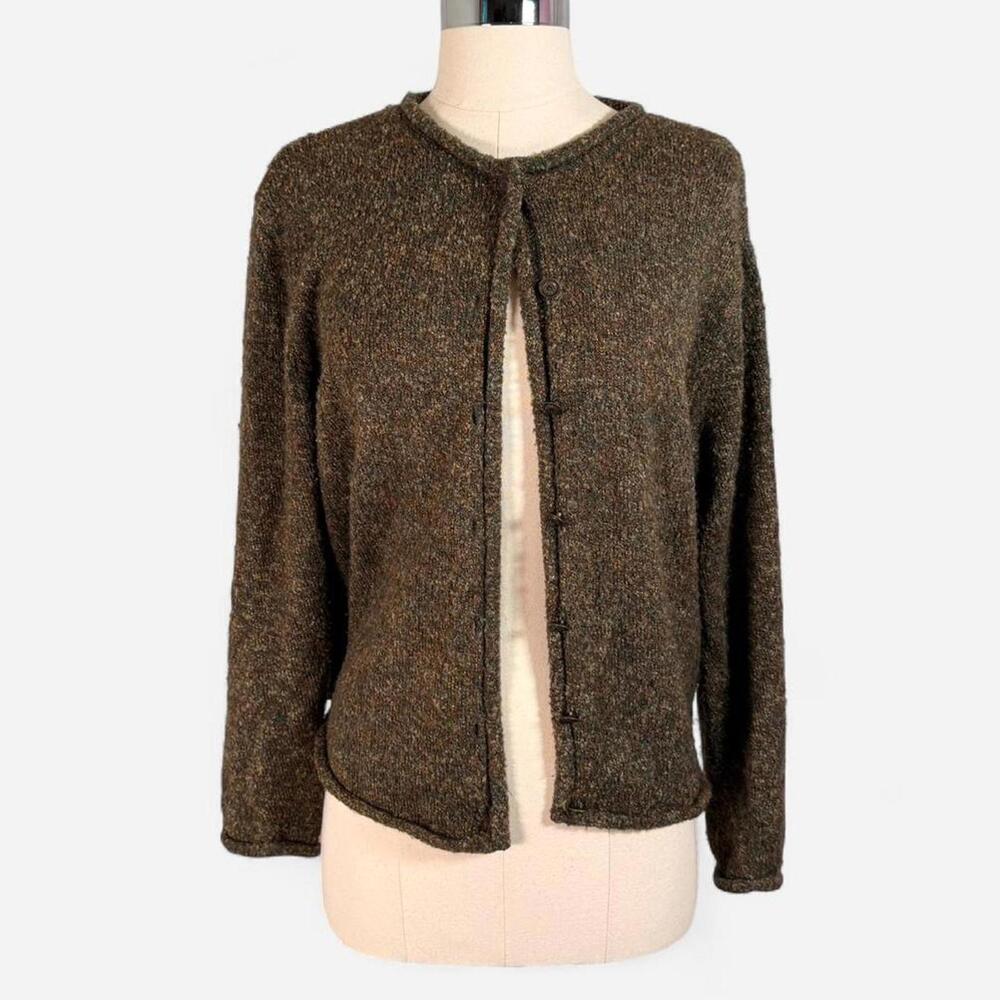 Earthy green-brown vintage cardigan